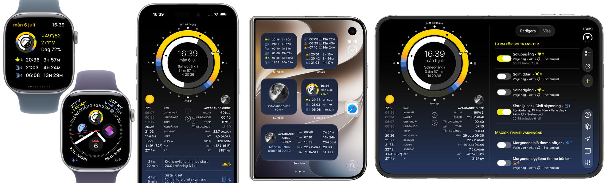 Sundial+ på Apple-enheter