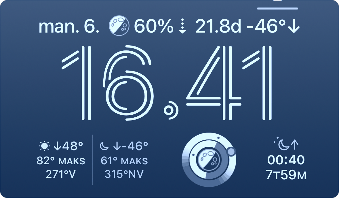 Skærmbilleder af widgets på låseskærmen