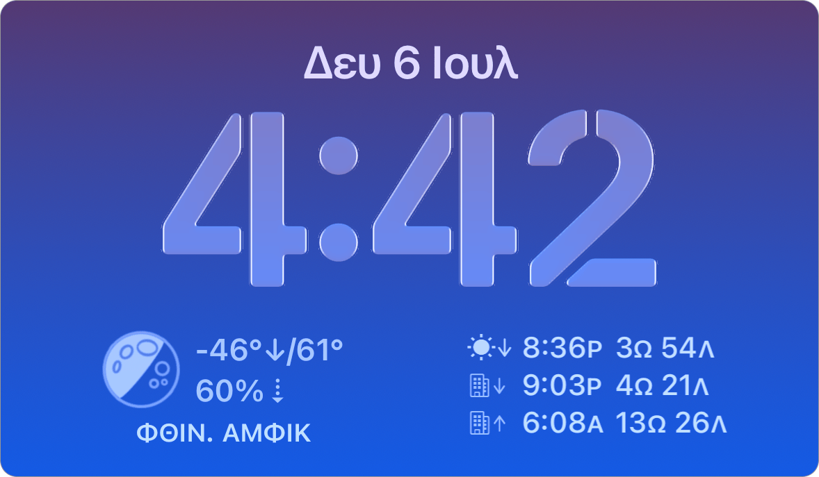 Στιγμιότυπα widget οθόνης κλειδώματος