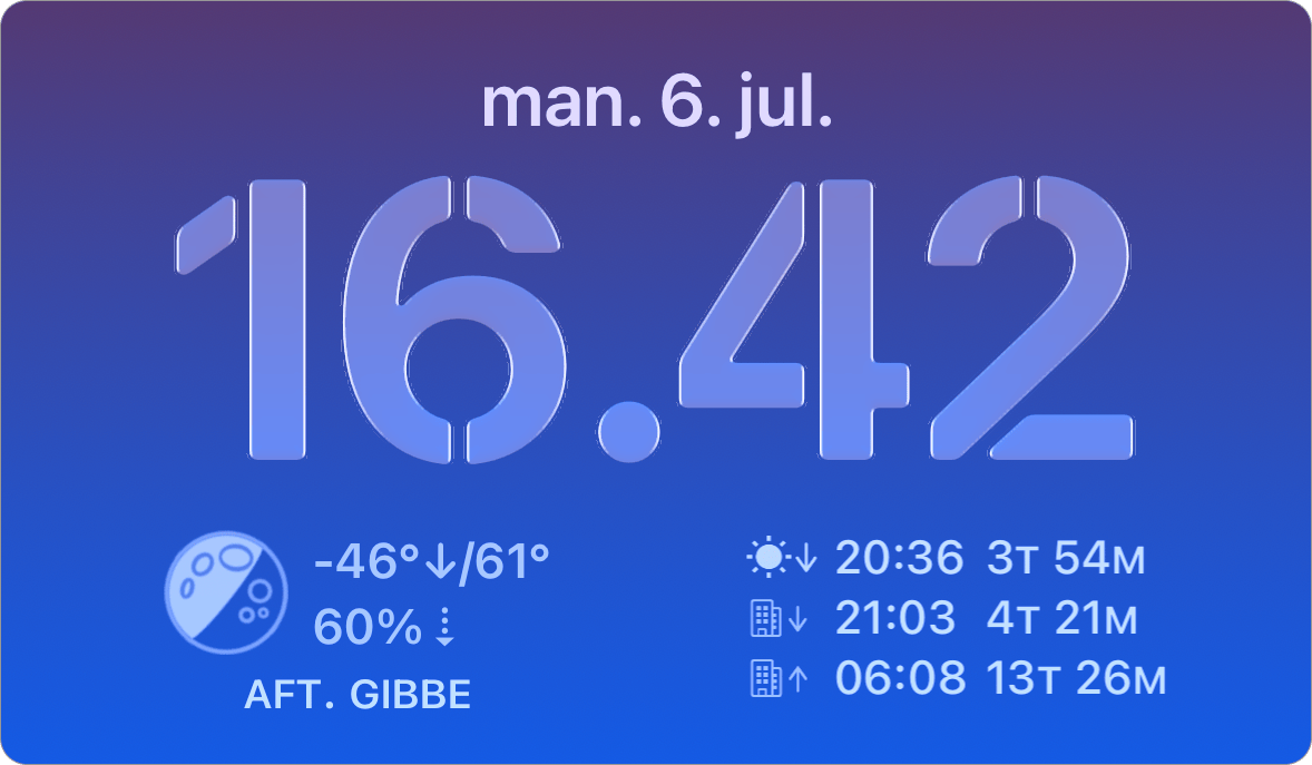 Skærmbilleder af widgets på låseskærmen