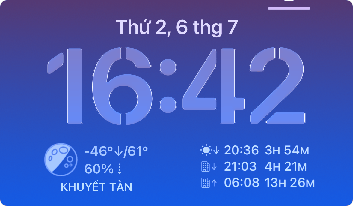 Ảnh chụp màn hình tiện ích Màn hình khóa