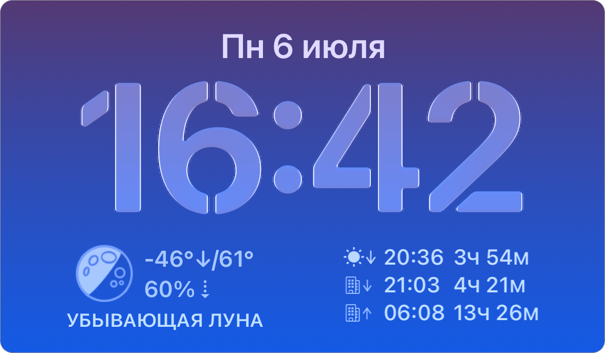 Снимки экрана виджетов экрана блокировки