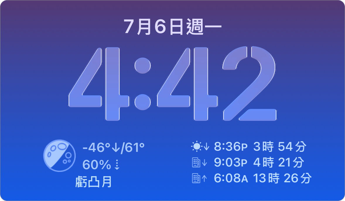 鎖定畫面小工具螢幕截圖