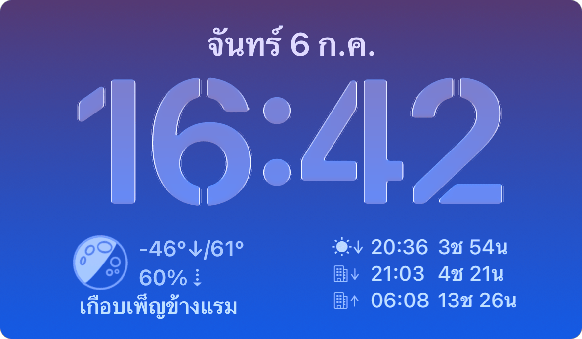 ภาพหน้าจอวิดเจ็ตหน้าจอล็อก
