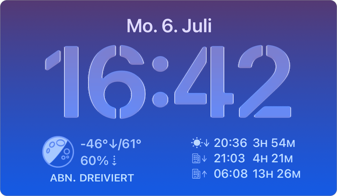 Screenshots von Widgets für den Sperrbildschirm