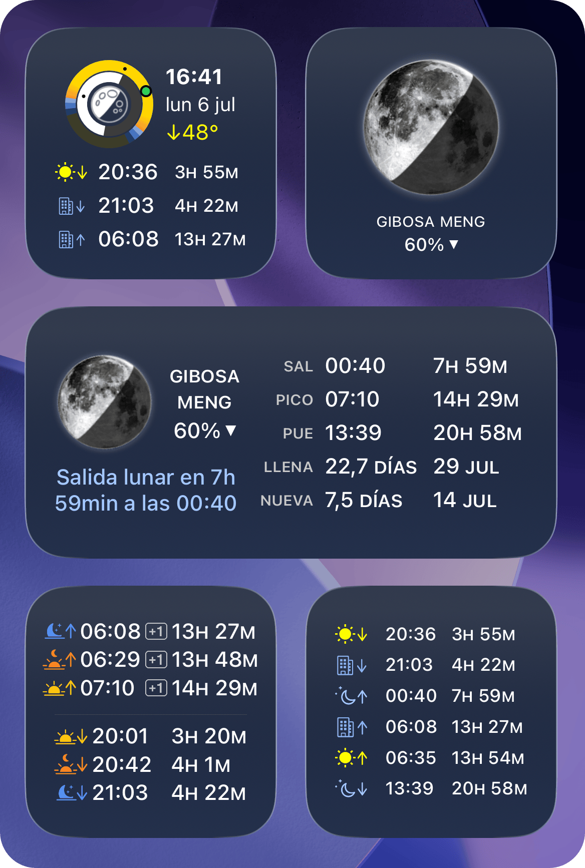Captura de pantalla del widget de inicio