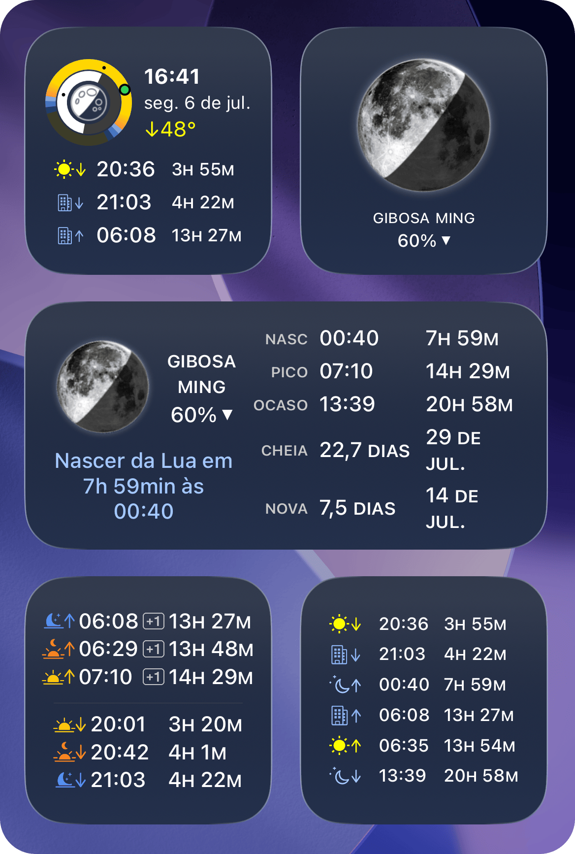 Captura de tela do widget da Tela de Início
