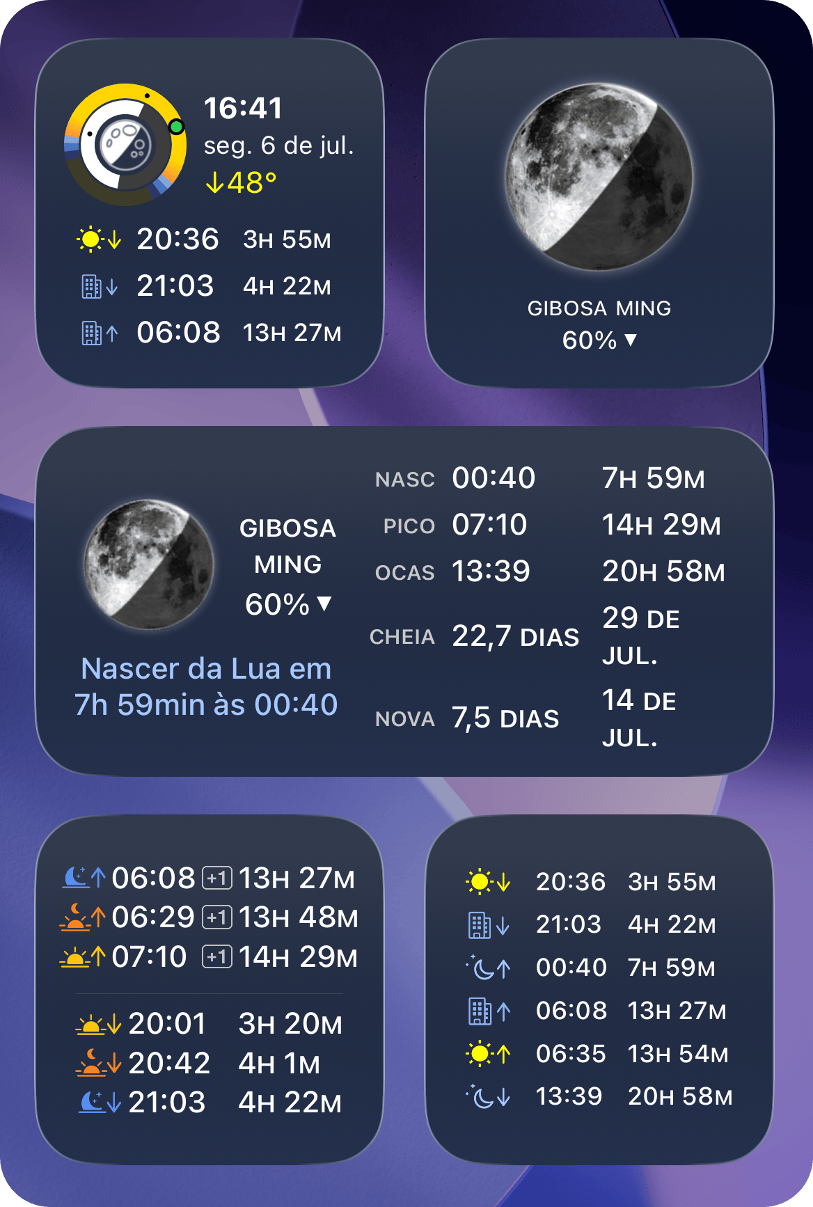 Captura de ecrã do widget do ecrã principal