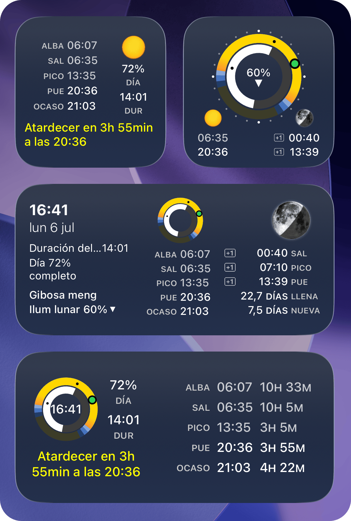 Captura de pantalla del widget de inicio