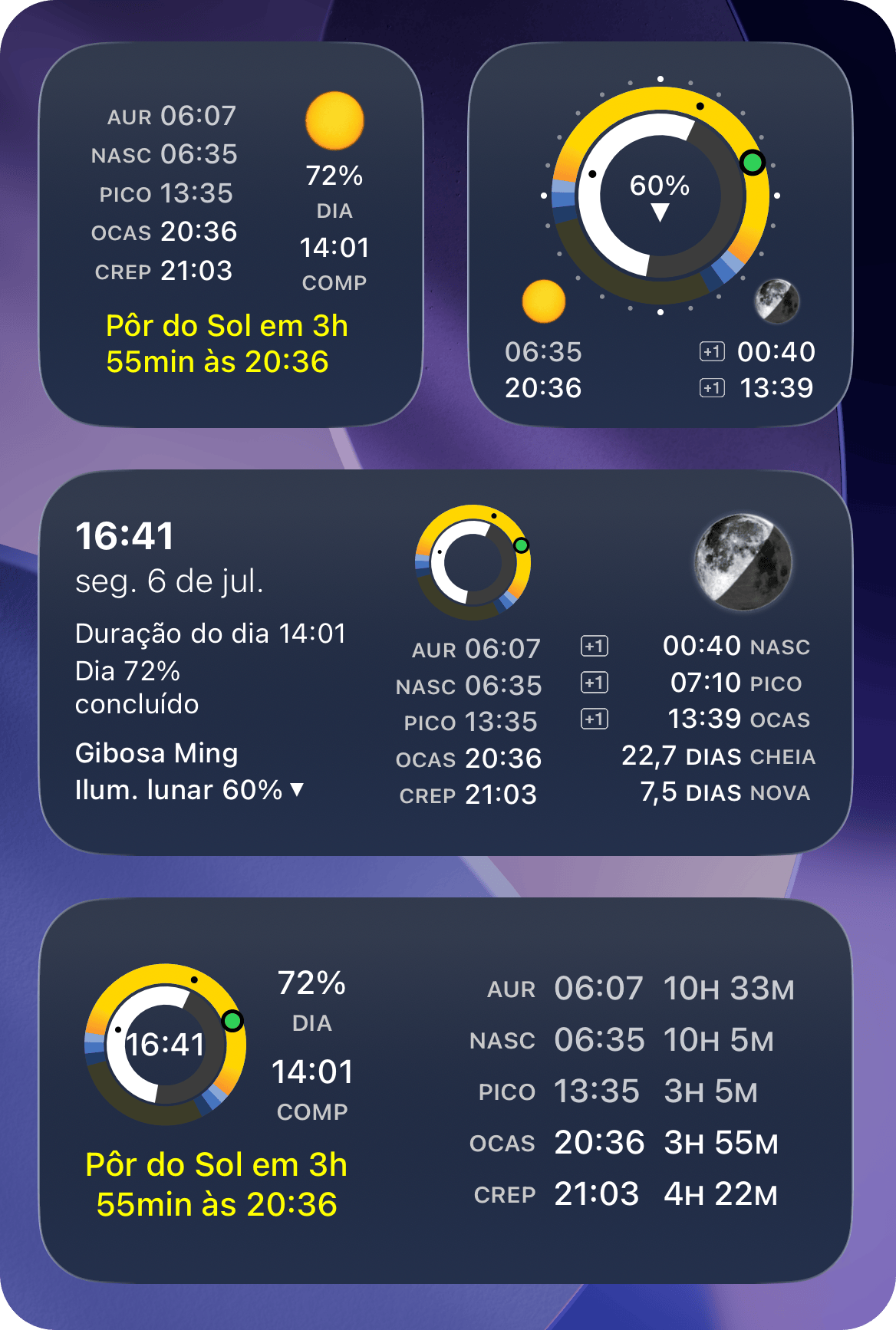 Captura de ecrã do widget do ecrã principal