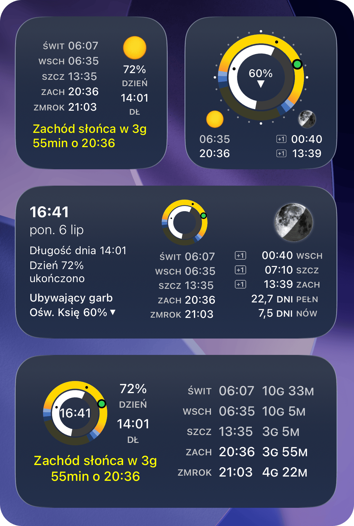 Zrzut ekranu widżetu ekranu początkowego