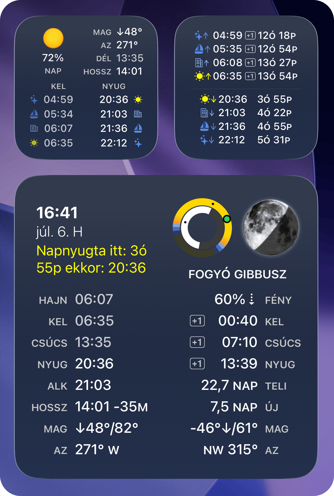 Kezdőképernyő-widget képernyőképe