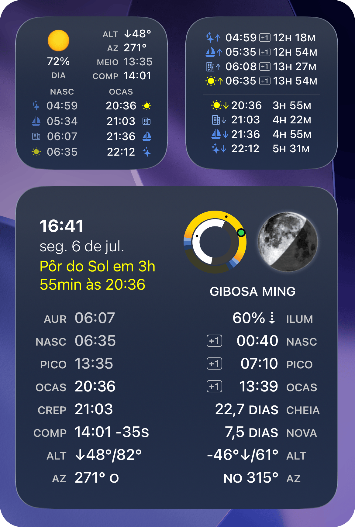 Captura de ecrã do widget do ecrã principal